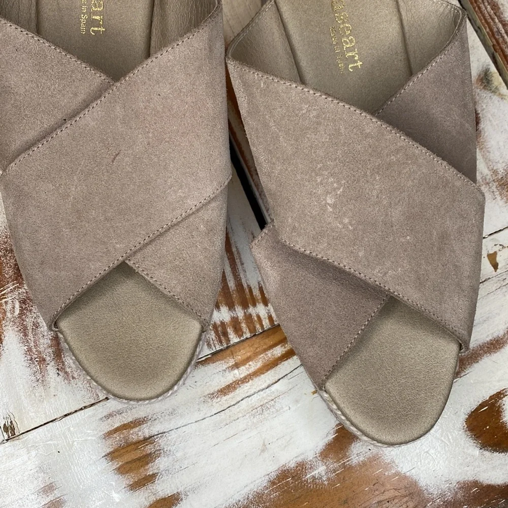 Paseart Espadrille Suede Slip-On Platform Sandal Size 8 Excellent Condition